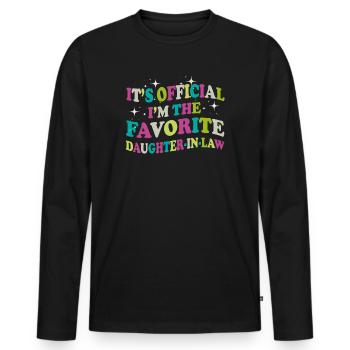 Je suis la belle-fille préférée - T-shirt manches longues Premium bio Homme - noir - Devant - Nico (187cm)