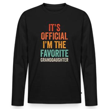 Je suis la petite-fille préférée - T-shirt manches longues Premium bio Homme - noir - Devant - Nico (187cm)