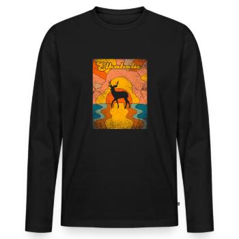 Elchjagd Elkaholische Jäger - Männer Premium Bio Langarmshirt - Schwarz - Vorne - Nico (187cm)