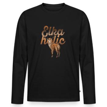 Elchjagd Elkaholische Jäger - Männer Premium Bio Langarmshirt - Schwarz - Vorne - Nico (187cm)