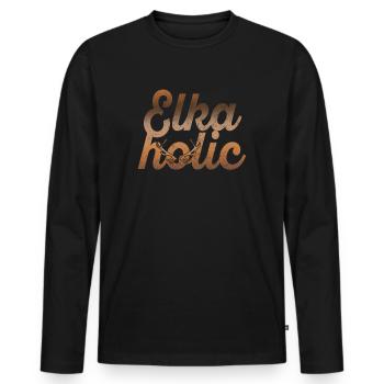 Elchjagd Elkaholische Jäger - Männer Premium Bio Langarmshirt - Schwarz - Vorne - Nico (187cm)