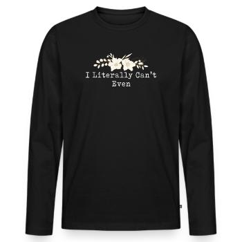Je ne m’en soucie même pas - T-shirt manches longues Premium bio Homme - noir - Devant - Nico (187cm)