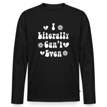 Je ne m’en soucie même pas - T-shirt manches longues Premium bio Homme - noir - Devant - Nico (187cm)