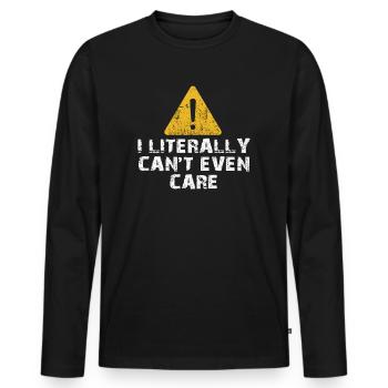 Je ne m’en soucie même pas - T-shirt manches longues Premium bio Homme - noir - Devant - Nico (187cm)