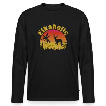 Elchjagd Elkaholische Jäger - Männer Premium Bio Langarmshirt - Schwarz - Vorne - Nico (187cm)
