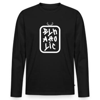 Elchjagd Elkaholische Jäger - Männer Premium Bio Langarmshirt - Schwarz - Vorne - Nico (187cm)
