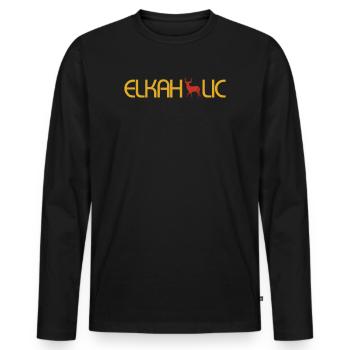 Elchjagd Elkaholische Jäger - Männer Premium Bio Langarmshirt - Schwarz - Vorne - Nico (187cm)