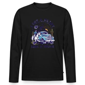 Ich habe ein Herz wie ein Truck - Männer Premium Bio Langarmshirt - Schwarz - Vorne - Nico (187cm)