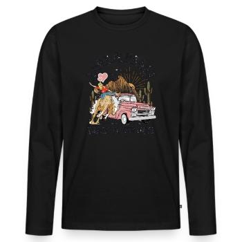 Ich habe ein Herz wie ein Truck - Männer Premium Bio Langarmshirt - Schwarz - Vorne - Nico (187cm)