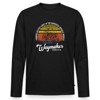 Waymaker Promise Keeper Miracle Worker - Men's Premium Organic Long Sleeve Shirt - black - Front - Nico (187cm)