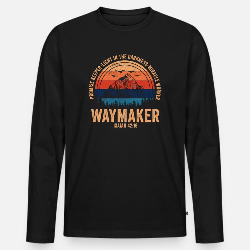 Wegweiser, Versprechenshüter, Wundertäter - Männer Premium Bio Langarmshirt - Schwarz