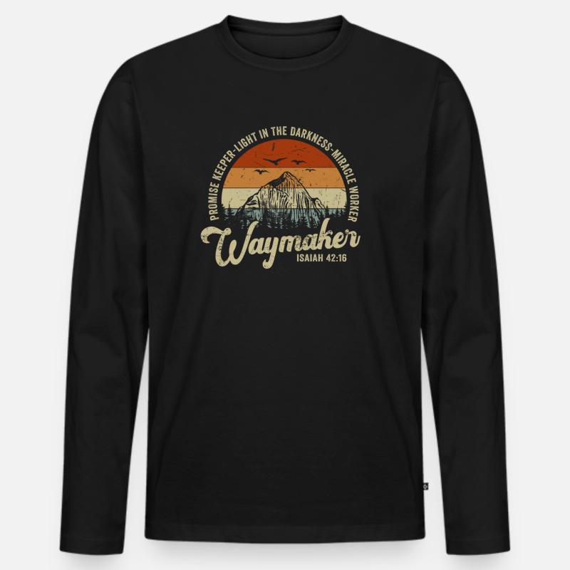 Wegweiser, Versprechenshüter, Wundertäter - Männer Premium Bio Langarmshirt - Schwarz