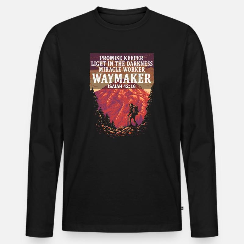 Wegweiser, Versprechenshüter, Wundertäter - Männer Premium Bio Langarmshirt - Schwarz