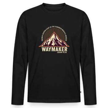 Waymaker Promise Keeper Miracle Worker - Men's Premium Organic Long Sleeve Shirt - black - Front - Nico (187cm)