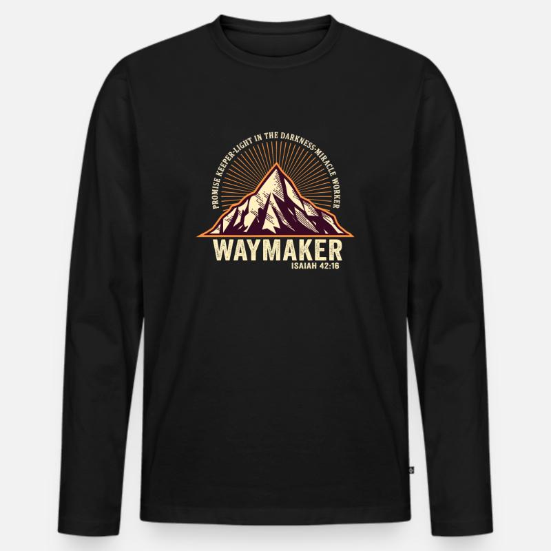 Wegweiser, Versprechenshüter, Wundertäter - Männer Premium Bio Langarmshirt - Schwarz