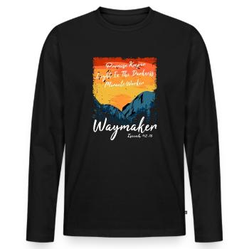 Waymaker Promise Keeper Miracle Worker - Men's Premium Organic Long Sleeve Shirt - black - Front - Nico (187cm)