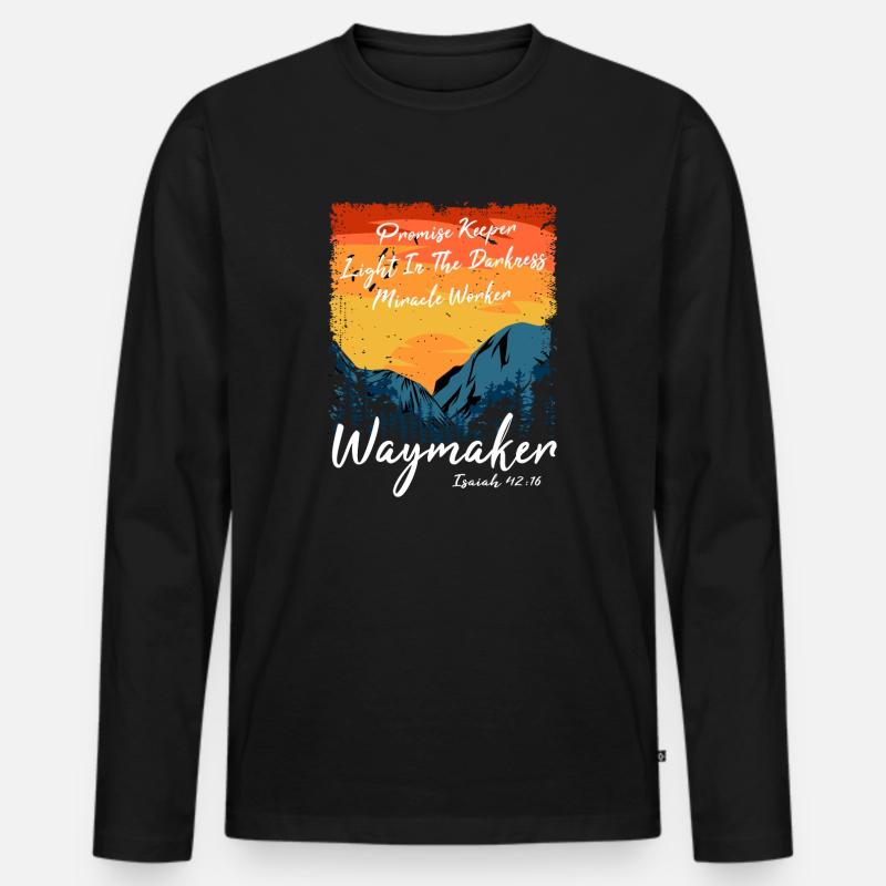 Wegweiser, Versprechenshüter, Wundertäter - Männer Premium Bio Langarmshirt - Schwarz