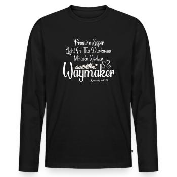 Waymaker Promise Keeper Miracle Worker - Men's Premium Organic Long Sleeve Shirt - black - Front - Nico (187cm)