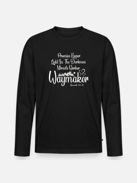Wegweiser, Versprechenshüter, Wundertäter - Männer Premium Bio Langarmshirt - Schwarz
