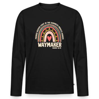 Waymaker Promise Keeper Miracle Worker - Men's Premium Organic Long Sleeve Shirt - black - Front - Nico (187cm)