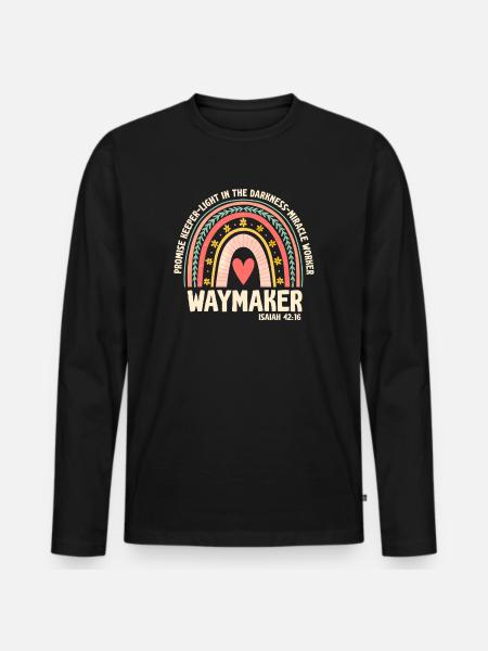 Wegweiser, Versprechenshüter, Wundertäter - Männer Premium Bio Langarmshirt - Schwarz