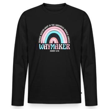 Waymaker Promise Keeper Miracle Worker - Men's Premium Organic Long Sleeve Shirt - black - Front - Nico (187cm)