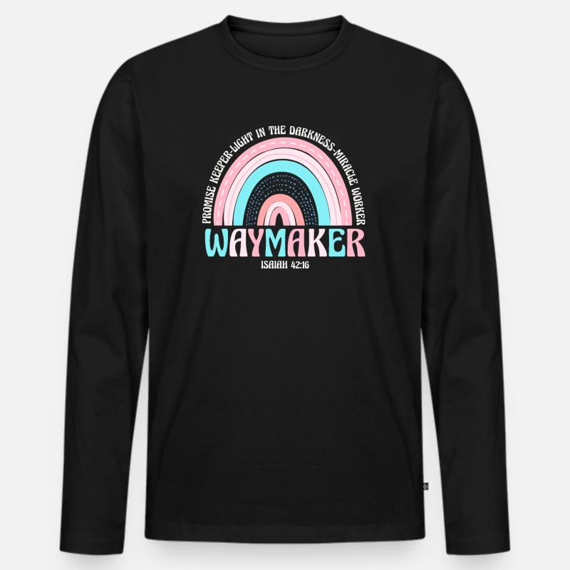 Wegweiser, Versprechenshüter, Wundertäter - Männer Premium Bio Langarmshirt - Schwarz