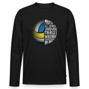 Je peux tout faire grâce au volleyball - T-shirt manches longues Premium bio Homme - noir - Devant - Nico (187cm)