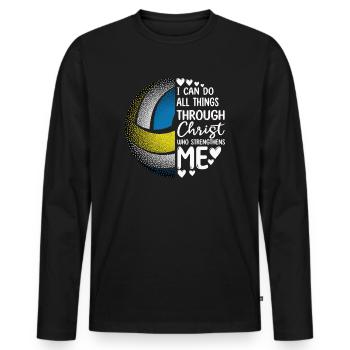 Je peux tout faire grâce au volleyball - T-shirt manches longues Premium bio Homme - noir - Devant - Nico (187cm)