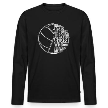 Je peux tout faire grâce au volleyball - T-shirt manches longues Premium bio Homme - noir - Devant - Nico (187cm)