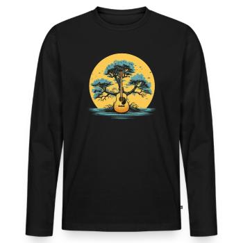Yggdrasil Nature Musicien Arbre De Vie - T-shirt manches longues Premium bio Homme - noir - Devant - Nico (187cm)