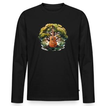 Yggdrasil Nature Musicien Arbre De Vie - T-shirt manches longues Premium bio Homme - noir - Devant - Nico (187cm)