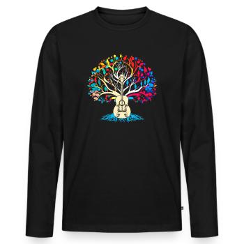 Yggdrasil Nature Musicien Arbre De Vie - T-shirt manches longues Premium bio Homme - noir - Devant - Nico (187cm)