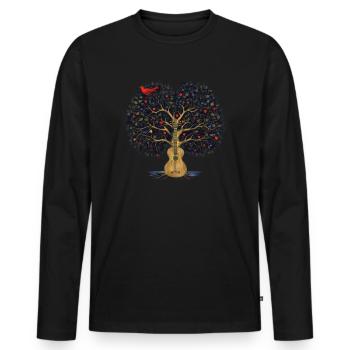 Yggdrasil Nature Musicien Arbre De Vie - T-shirt manches longues Premium bio Homme - noir - Devant - Nico (187cm)