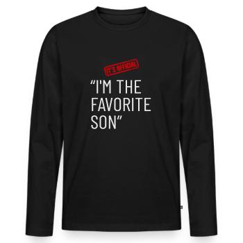C'est officiel, je suis le fils préféré - T-shirt manches longues Premium bio Homme - noir - Devant - Nico (187cm)