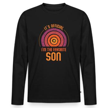 C'est officiel, je suis le fils préféré - T-shirt manches longues Premium bio Homme - noir - Devant - Nico (187cm)