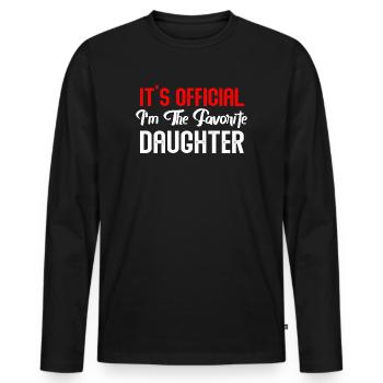 It's Official I'm The Favorite Daughter - Men's Premium Organic Long Sleeve Shirt - black - Front - Nico (187cm)