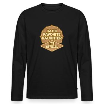 C'est officiel, je suis la fille préférée - T-shirt manches longues Premium bio Homme - noir - Devant - Nico (187cm)