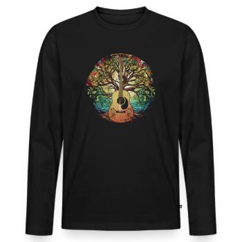 Yggdrasil Natur Musiker Baum des Lebens - Männer Premium Bio Langarmshirt - Schwarz - Vorne - Nico (187cm)