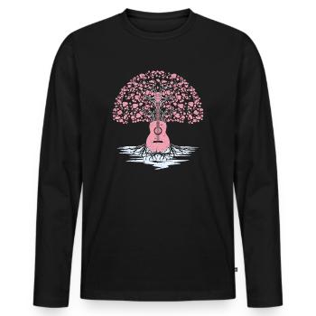 Yggdrasil Musicien de la nature Arbre de vie - T-shirt manches longues Premium bio Homme - noir - Devant - Nico (187cm)