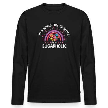 Sugarholic Sweets Sugar Candy Enthusiast - Men's Premium Organic Long Sleeve Shirt - black - Front - Nico (187cm)