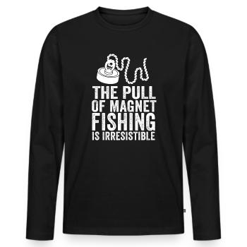 Neodymium Magnet Fishing Magnetic Fisher - Men's Premium Organic Long Sleeve Shirt - black - Front - Nico (187cm)