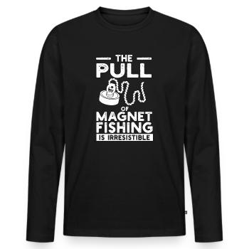 Neodymium Magnet Fishing Magnetic Fisher - Men's Premium Organic Long Sleeve Shirt - black - Front - Nico (187cm)