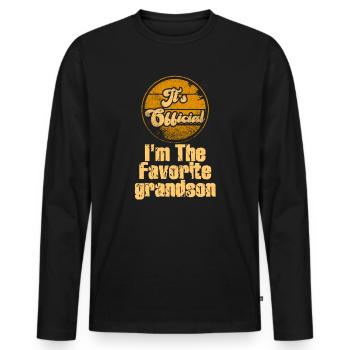 C'est officiel, je suis le petit-fils préféré - T-shirt manches longues Premium bio Homme - noir - Devant - Nico (187cm)