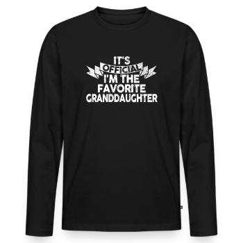 Je suis la petite-fille préférée - T-shirt manches longues Premium bio Homme - noir - Devant - Nico (187cm)