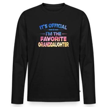 Je suis la petite-fille préférée - T-shirt manches longues Premium bio Homme - noir - Devant - Nico (187cm)