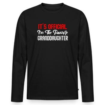 Je suis la petite-fille préférée - T-shirt manches longues Premium bio Homme - noir - Devant - Nico (187cm)