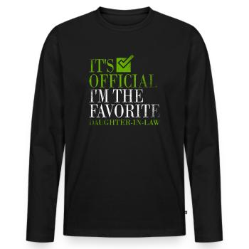 Je suis la belle-fille préférée - T-shirt manches longues Premium bio Homme - noir - Devant - Nico (187cm)