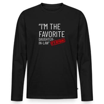 Je suis la belle-fille préférée - T-shirt manches longues Premium bio Homme - noir - Devant - Nico (187cm)