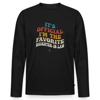 Je suis la belle-fille préférée - T-shirt manches longues Premium bio Homme - noir - Devant - Nico (187cm)